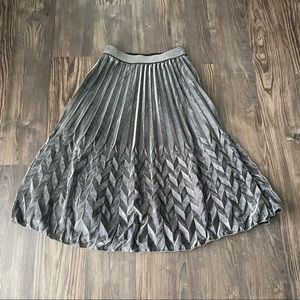 WDNY NWT Metallic Pleated Skirt with Elastic Waist